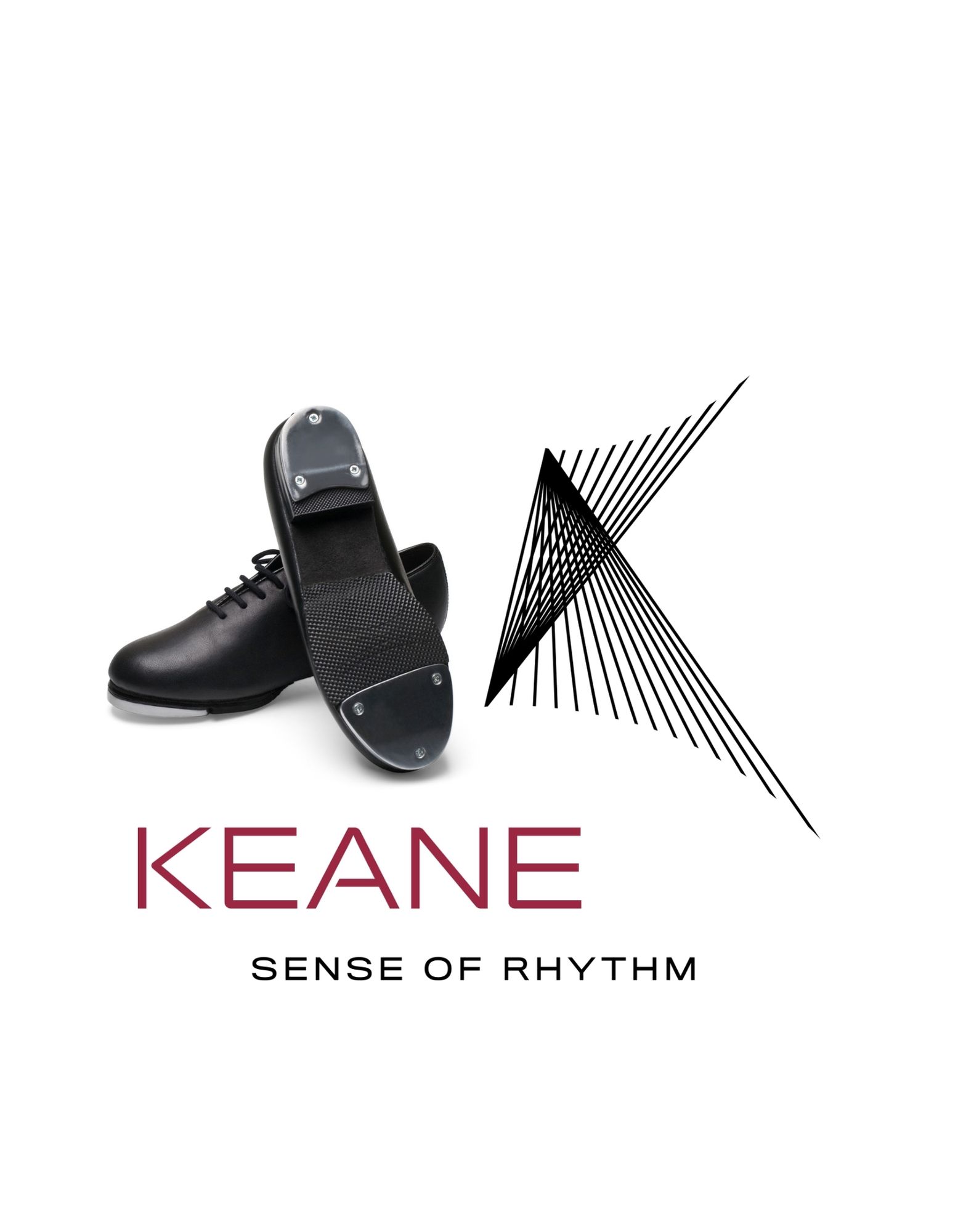 Keane Sense of Rhythm Logo with a pair of black tap shoes