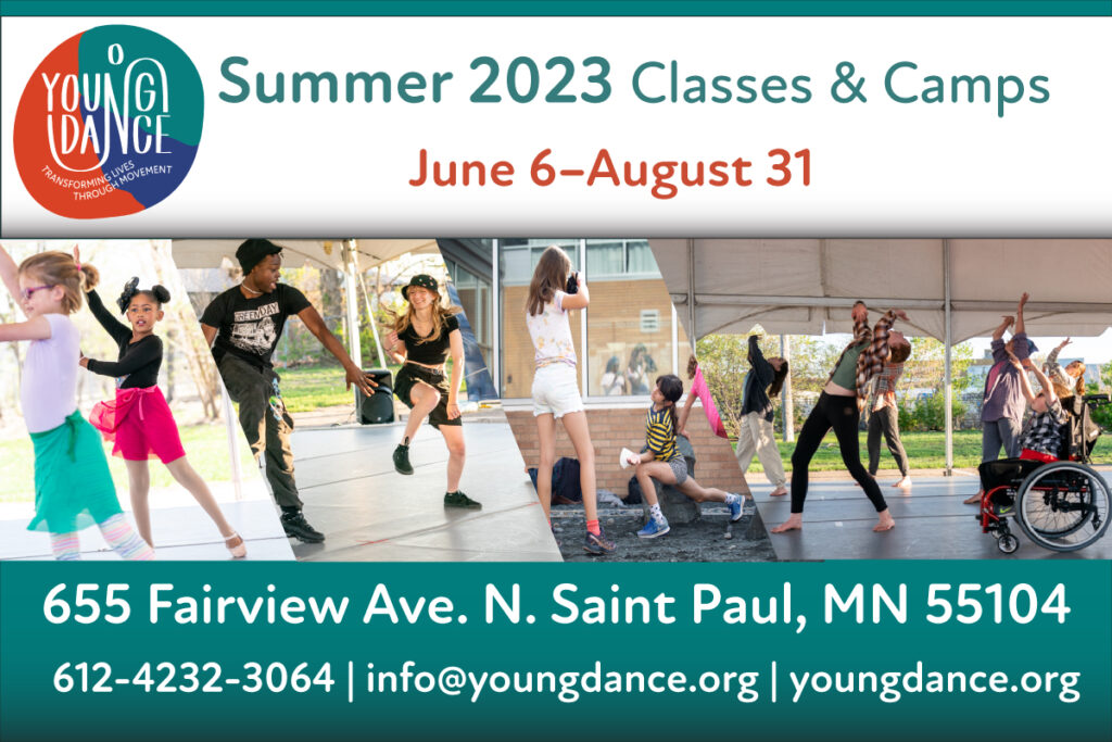 Four Young Dance class images by Bill Cameron with text