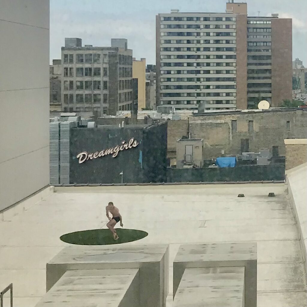 Chris Hannon atop the former Shubert Theater in ICON SAM, 2018
