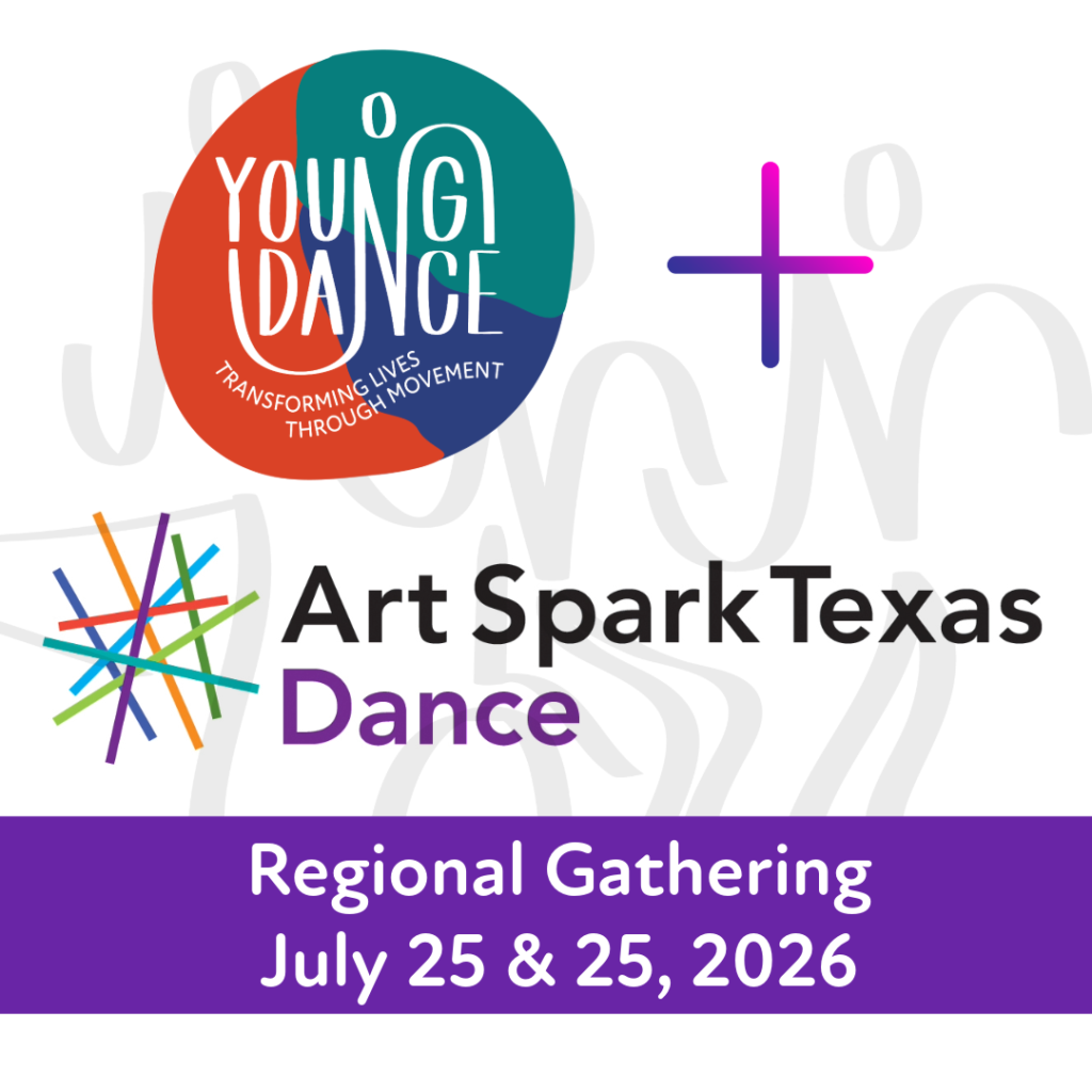  Young Dance logo on top of the Art Spark Texas logo