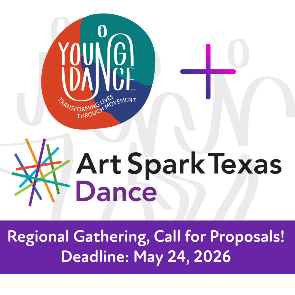  Young Dance logo on top of the Art Spark Texas logo